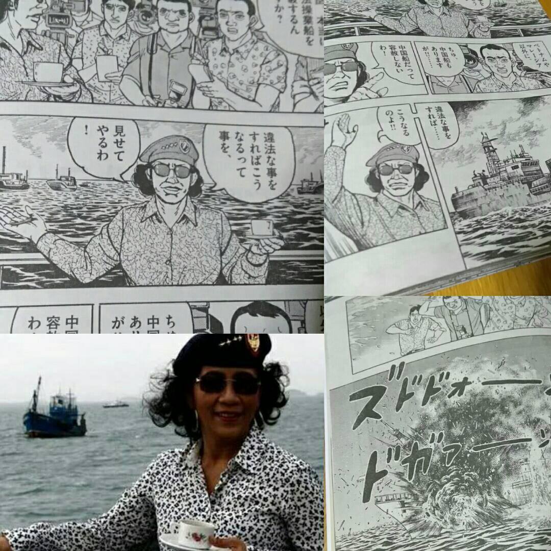 Potret Ibu Susi di Manga (Foto: Facebook)