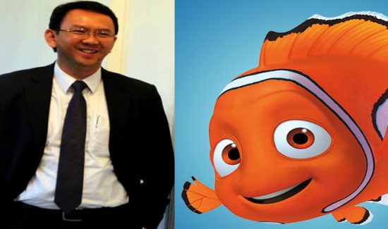 Ahok dapat kado kue miniatur diri bersama ikan Nemo
