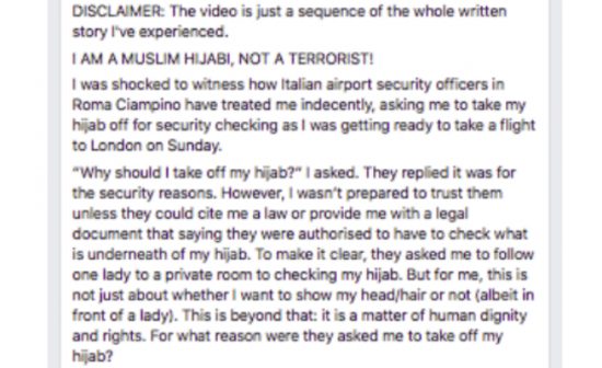 Mahasiswi Indonesia disuruh lepas hijab di bandara Italia, Islamofobia atau prosedur keamanan biasa?