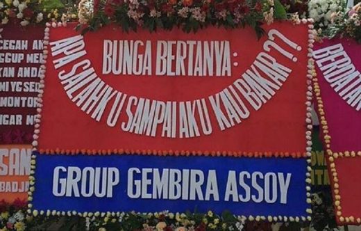 Buruh yang bakar karangan bunga Ahok dapat karangan bunga