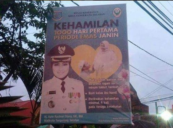 Baliho “Kehamilan 1000 hari” bergambar Walikota Tangsel membingungkan masyarakat
