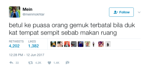 Karena mengandung kata âmakanâ, netizen menganggap âmakan tempatâ membatalkan puasa