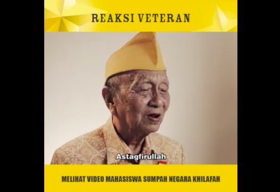 WATCH: Reaksi veteran melihat video mahasiswa sumpah negara khilafah