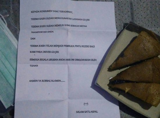 Driver Go-Jek di Yogyakarta bikin terharu konsumen dengan surat ucapan terima kasihnya
