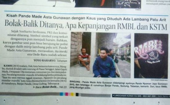 JRX janji hadiahi pemuda yang ādiamankanā pecalang karena pakai kaos RMBL bergambar mirip palu arit