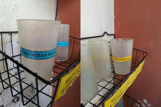 Bedakan gelas untuk murid Muslim dan bukan, sekolah dikecam