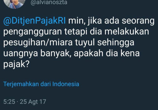 Melihara tuyul kena pajak gak? Tolong bantu admin Twitter Ditjen Pajak RI ngejawabnya