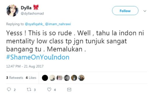 #ShameOnYouMalaysia kini ada balasannya: #ShameOnYouIndon