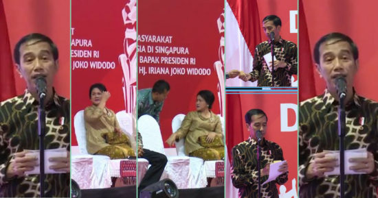 So sweet: Ibu Negara geregetan, berusaha kasi tau kalau rambut Jokowi gak rapi pas pidato (Video)