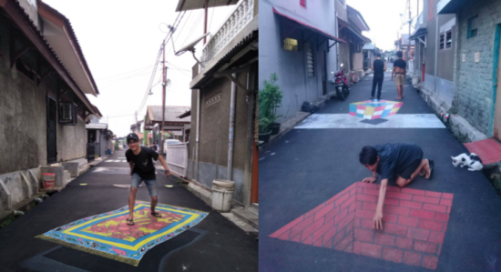 Bermodal gambar dari Google, lukisan 3D warga Depok di atas aspal jadi viral