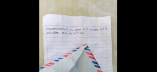 Gak pake basa-basi, sebuah surat izin sakit ditulis hanya dalam satu kalimat