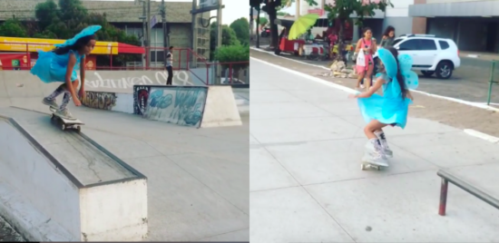 WATCH: Anak 9 tahun asal Brazil pakai baju princess saat main skateboard jadi viral