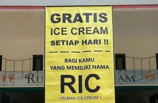 Es krim gratis dari ‘Rumah Ice Cream’ buat kamu yang namanya ada unsur ‘RIC’