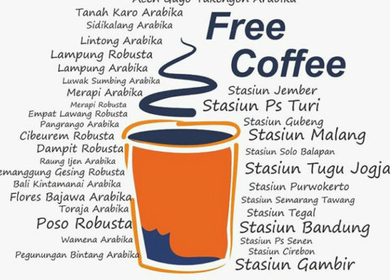 Hari ini dan besok, KAI sediakan kopi gratis untukmu di kereta dan stasiun