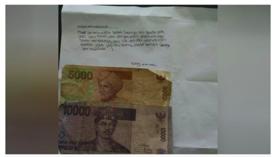 Anak kecil sumbang Rp 15 ribu untuk Palestina, tulis surat minta maaf cuma sedikit