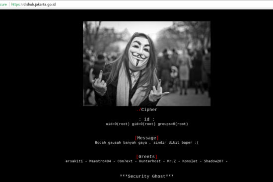 Website Dishub DKI Jakarta diretas, hacker tulis pesan “jangan baper”