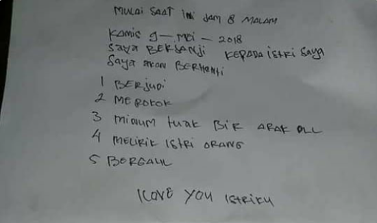 Dilarang merokok hingga bergaul: Suami-istri bikin perjanjian bermaterai