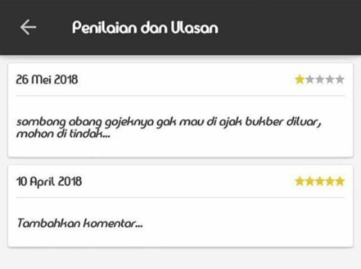 Driver Go-Jek gak mau diajak bukber, penumpang ngasih rating jelek