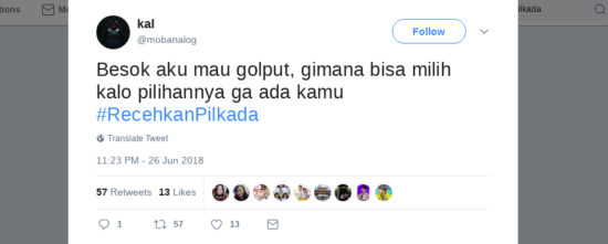 #RecehkanPilkada: Kumpulan lelucon netizen untuk hari pencoblosan