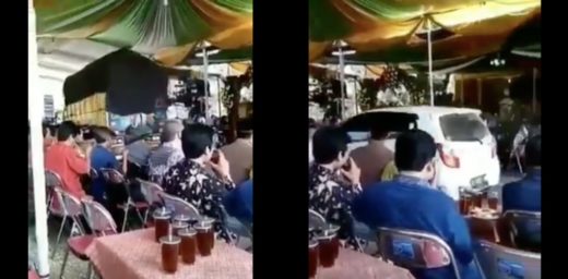 Video: Resepsi pernikahan di tengah jalan, mobil sampai truk tetap melintas