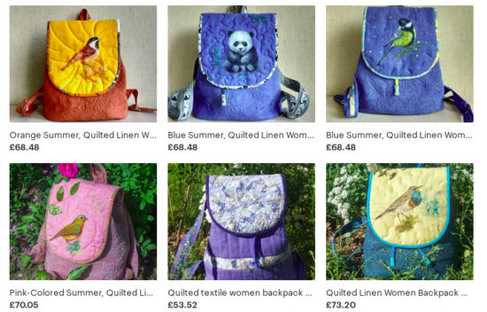 Ibu-anak bikin tas punggung handmade dengan lukisan cat, cakep-cakep hasilnya