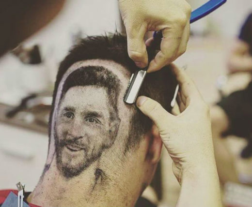 Tato rambut dengan wajah pesepakbola dunia, tarifnya jutaan