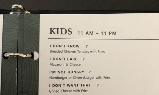 I’m Not Hungry hingga I Don’t Care: Nama unik menu anak di resto hotel