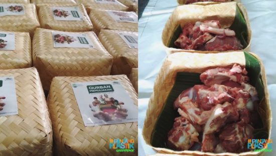 Bebas plastik, lembaga zakat di Bali kemas daging qurban dengan cara tradisional