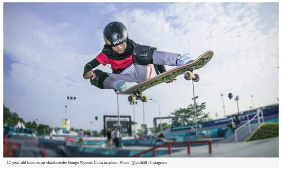 Skateboarder 12 tahun jadi peraih medali termuda Indonesia di Asian Games