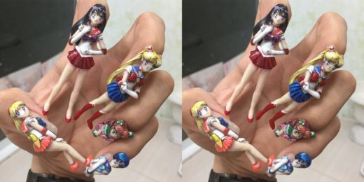 Nail art ribet: Tempelan kuku mirip action figures Sailor Moon