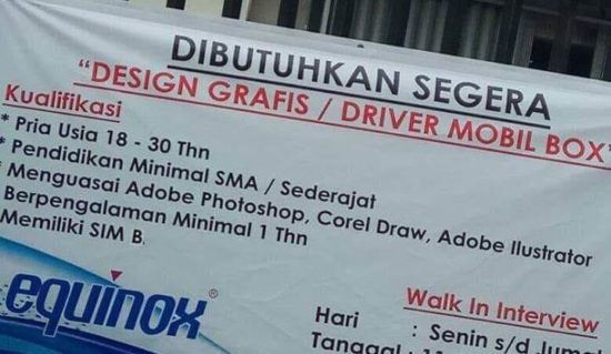 Viral lowongan kerja gak nyambung: Desainer grafis merangkap supir mobil box