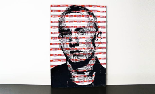 Unik, coretan seniman di susunan stiker jadi wajah orang