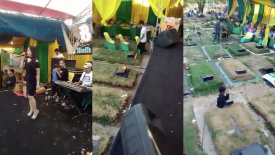 Video: Kondangan panggung dangdutnya di atas kuburan