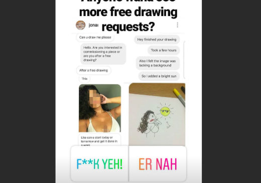 Netizen pada minta digambarin gratis, respon nih seniman epik banget