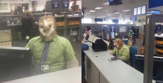 Karyawan dandan jadi kukang buat Halloween, serem juga ya penampakannya?