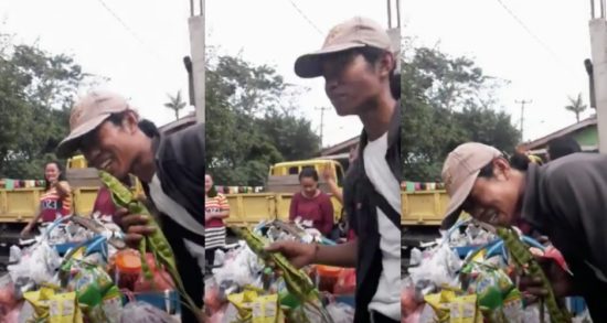 Tukang sayur kocak karaokean Ari Lasso pakai mic pete