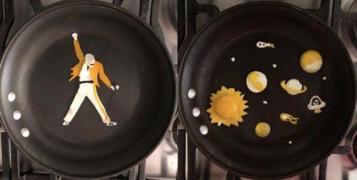 Pecinta makanan bikin telur ceplok aneka bentuk, keren banget!